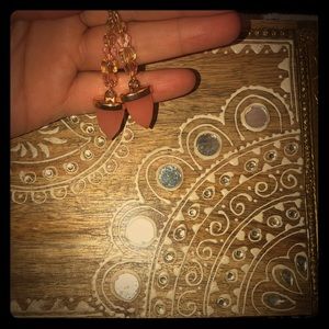 Rose quartz pink crystal dangle earrings